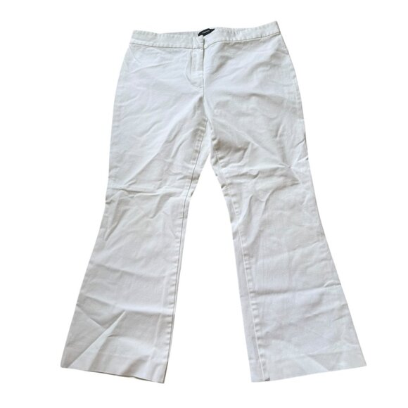 Theory white crop bell bottom pants US6 cotton blend - Picture 1 of 9